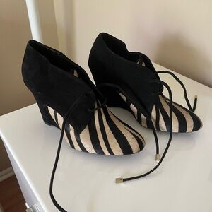 Suede shoes. Zebra stripes fun style, hardly worn